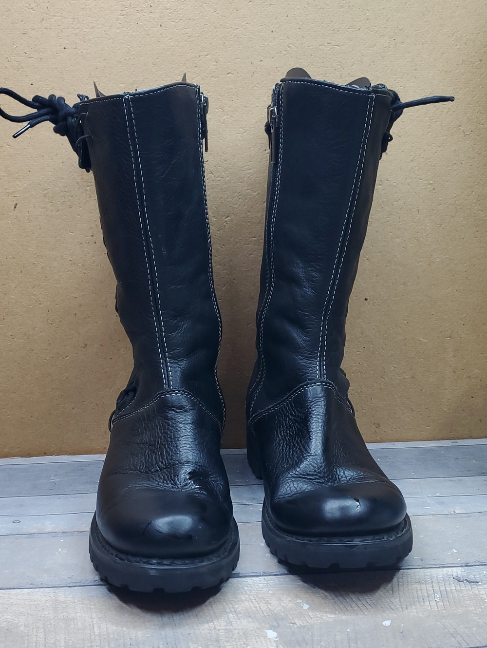 Harley Davidson Women's Melia Black Leather Motorcycle Boots 85054 Size 9